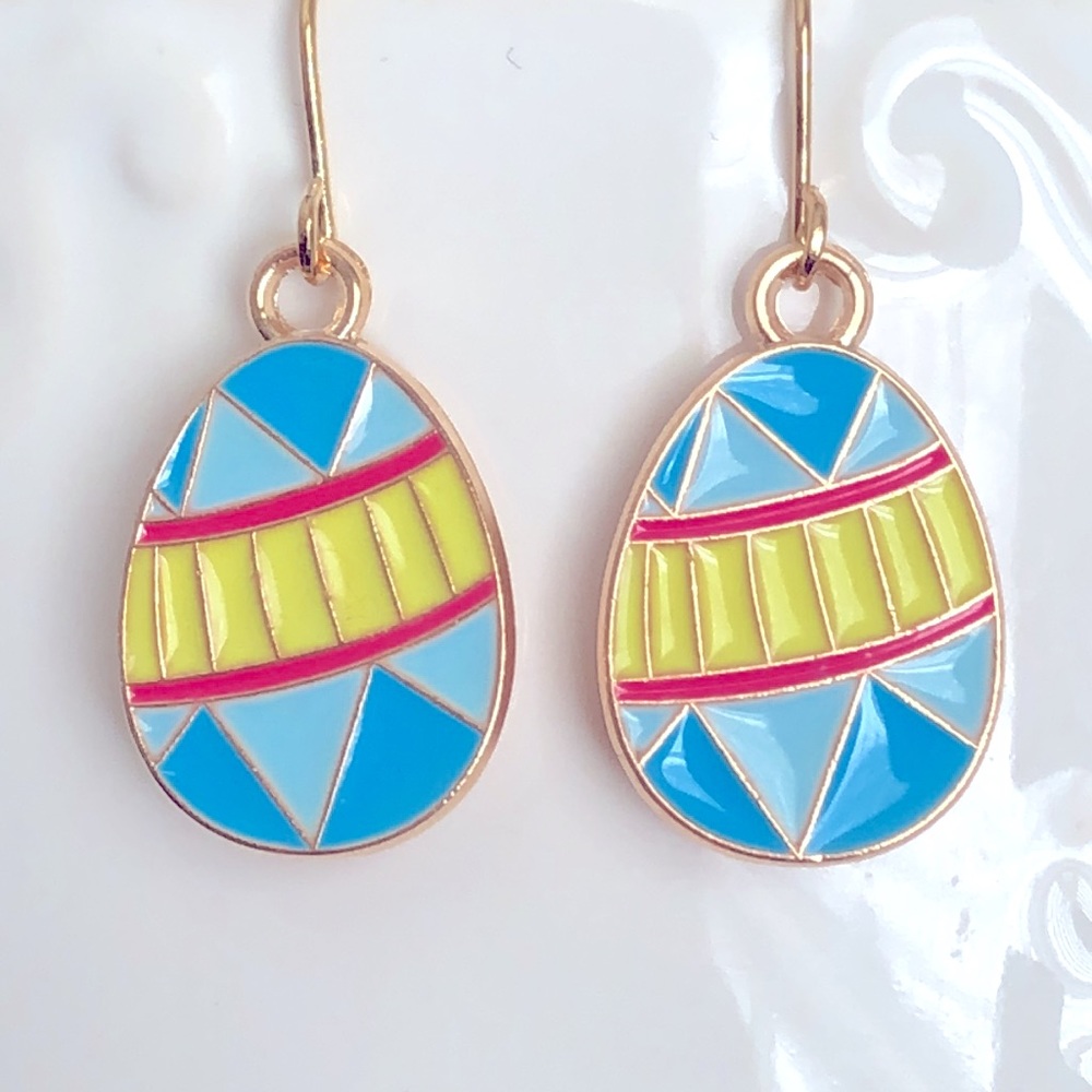 New Easter Egg Geometric Pattern Striped Cute Fun Enamel Colourful Gift Basket